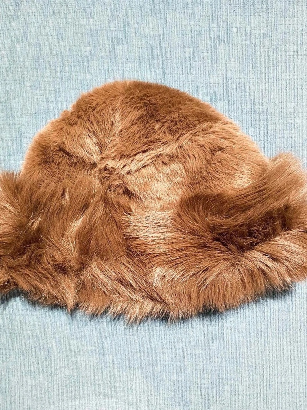 Faux Fur Hat in Brown Like New